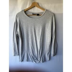 Tahari Grey 3 Quarter Sleeve with Rouching Shirt- Size M